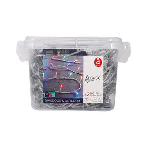 Imagen de Set de 2 guirnaldas 200 luces led multicolor con conector, para exterior, ACTUEL.