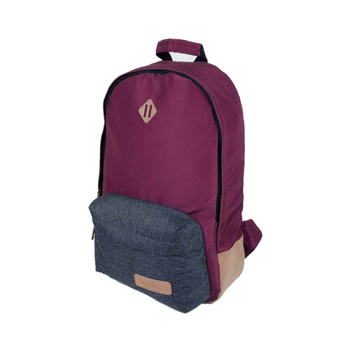 Mochila bicolor azul y burdeos con capacidad para 20L, AIRPORT ALCAMPO.