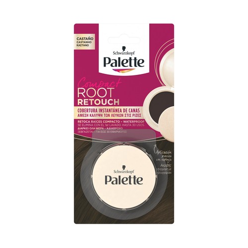 PALETTE Retocador de raíces compacto waterproof, tono castaño PALETTE de Schwarzkopf.