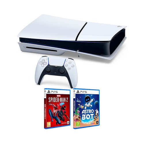 Consola PlayStation 5 Slim 1TB + Spiderman 2 + Astro Bot.