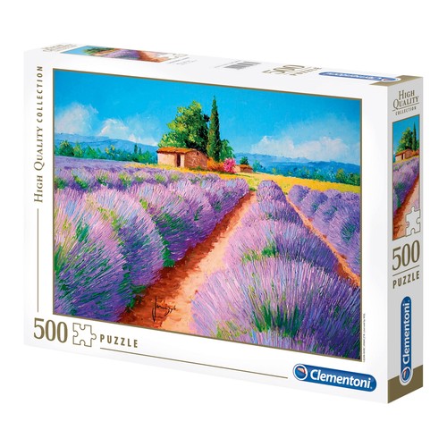 Puzzle Campo de lavanda con 500 piezas, High Quality Collection CLEMENTONI.