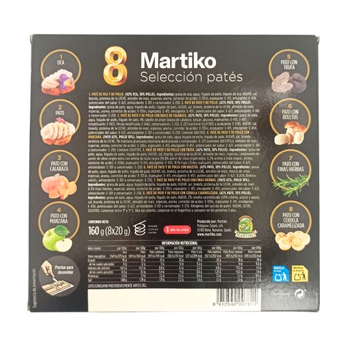 MARTIKO Surtido de pates de oca y pato 8 x 20 g.
