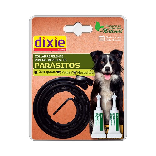 DIXIE Collar + 2 pipetas repelentes para perros DIXIE