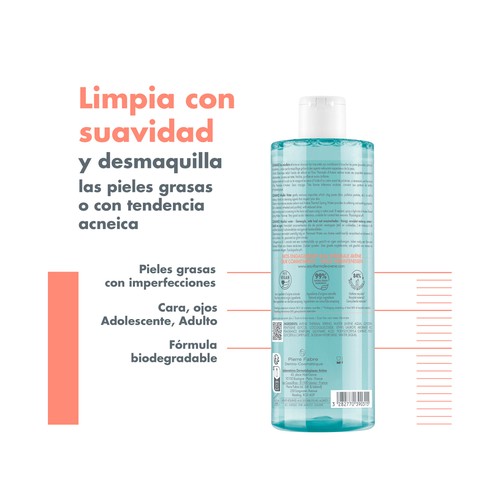 THERMALE AVÉNE Agua micelar sin aclarado, para pieles grasas y con imperfecciones 400 ml.