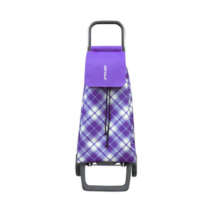 Imagen de Carro de compra con 2 ruedas, cuerpo de aluminio y bolsa cierre cordón color morado, 40 litros ROLSER.