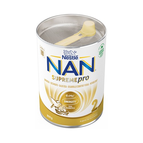 NAN Supreme pro 2 Leche en polvo de continuación, a partir de 6 meses 800 g.
