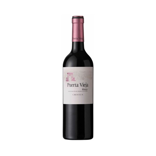 Vino tinto crianza con denominación de origen calificada Rioja PUERTA VIEJA botella de 75 cl.
