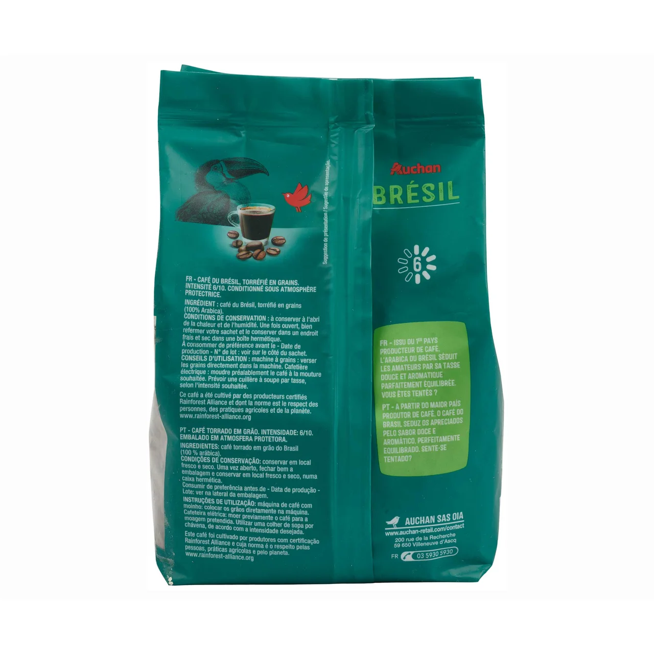 PRODUCTO ALCAMPO Café grano origen Brasil 500 gr.