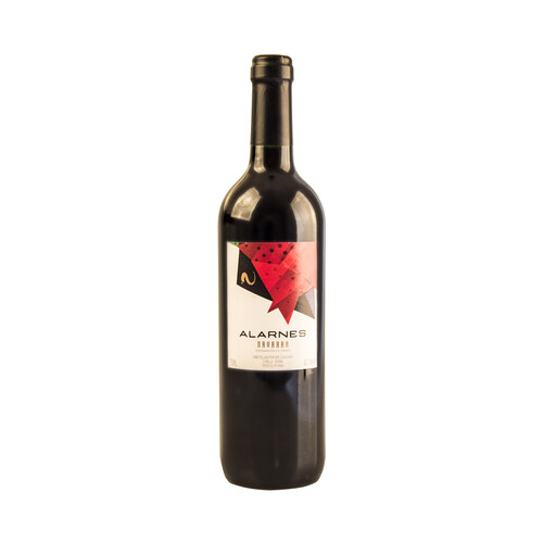 Vino tinto con denominación de origen Navarra ALARNES botella de 75 cl.