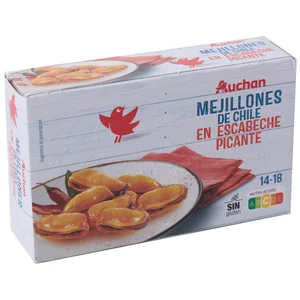 PRODUCTO ALCAMPO Mejillones escabeche picantes lata de 68 g.