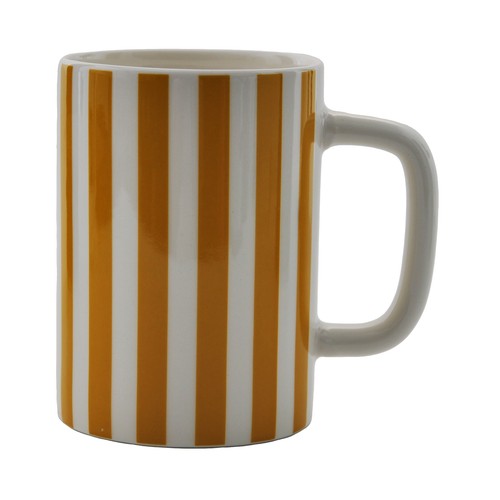 Mug XXL 50cl porcelana rayas color amarillo. ACTUEL