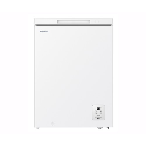 Congelador horizontal HISENSE FT145N1AWDL, clasificación energética: D, H: 85,8cm, A: 60,6cm, F: 55,9cm, capacidad total: 141L.