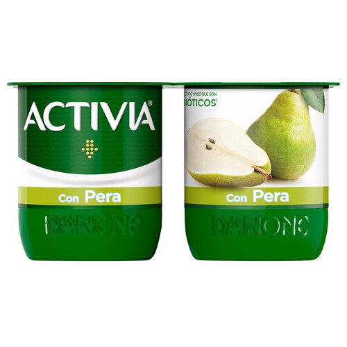 ACTIVIA Bifidus con trocitos de jugosa pera de Danone 4 x 120 g.