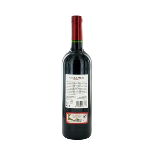 CALLE REAL  Vino tinto crianza con D.O. Valdepeñas CALLE REAL botella de 75 cl.