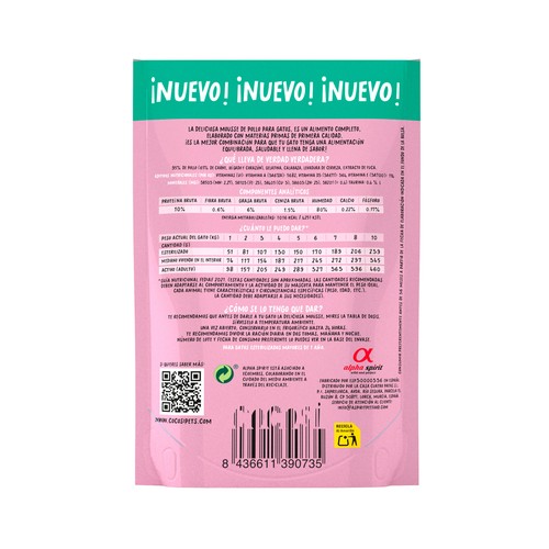 COCOSI Mousse de pollo para gatos esterilizados - 85g.