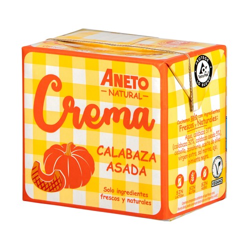 ANETO Crema natural calabaza asada 500 g.