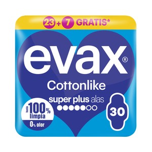 Imagen de EVAX Cottonlike Compresas super plus con alas 30 uds.