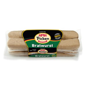 Imagen de PICKEN Salchichas alemanas tipo Bratwurst, elaboradas sin gluten, glutamato ni fécula PICKEN 300 g.