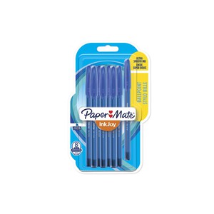 Imagen de 8 bolígrafos Inkjoy, punta media con grosor de 1 mm, color azul, PAPER MATE.