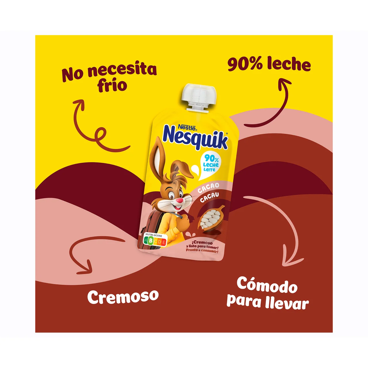 Bolsita (pouch) lactea infantil con cacao 110 g.