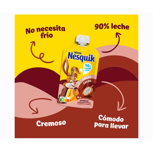 NESQUIK Bolsita (pouch) lactea infantil con cacao 110 g.
