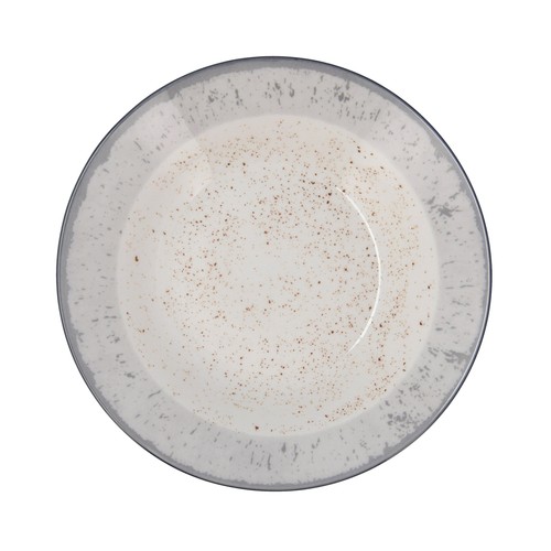 Plato hondo 20cm porcelana color gris. QUID