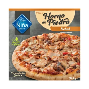 LA NIÑA DEL SUR Pizza congelada de kebab hecha al horno de piedra 385 g.