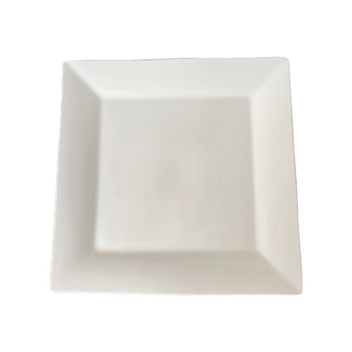 Plato cuadrado de porcelana, color blanco, 30x30cm, ACTUEL.