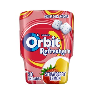 Imagen de ORBIT Refreshers Chicles de sabor a fresa y limón, 30 uds, 67 g.