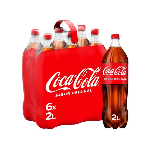 COCA COLA Refresco de cola pack de 6 botellas x 2 l.