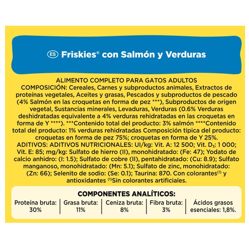 FRISKIES Alimento para gato adulto salmón 4kg