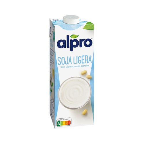 ALPRO Bebida de soja ligera enriquecida con calcio y vitaminas B2, B12 y D 6 x 1 l.