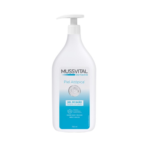 MUSSVITAL Dermative Gel de baño emoliente y sin jabón para pieles atópicas 750 ml.