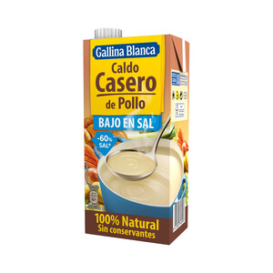 GALLINA BLANCA Caldo de pollo bajo en sal GALLINA BLANCA brik de 1 l.