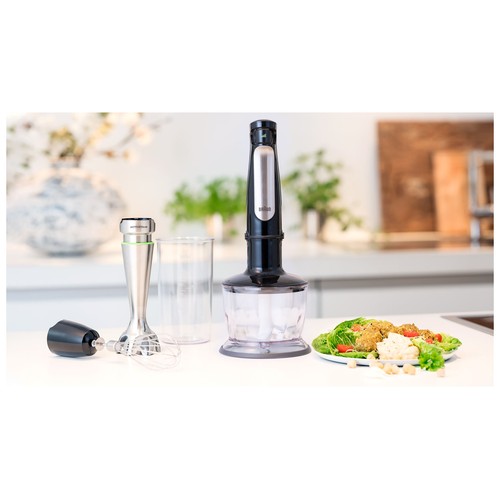 Batidora de mano BRAUN Minipimer 7 MQ7035X, 1000W, velocidad variable, incluye, picador, varillas, vaso graduado.