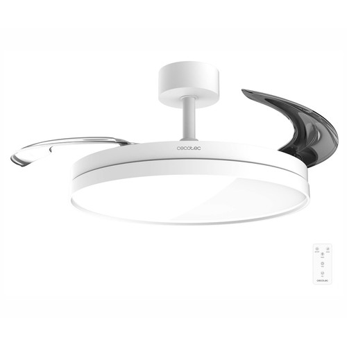 Ventilador de techo CECOTEC EnergySilence Aero 2440 Invisible Pure White, 30W, temporizador hasta 6 horas, 6 velocidades, 3 aspas