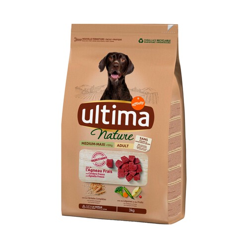 ULTIMA Comida para perro adulto a base de cordero, cereales y legumbres ÚLTIMA NATURE Adult Affinity 3 kg.