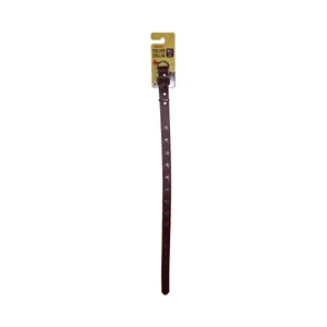 PRODUCTO ALCAMPO Collar (2 cm) de cuero y metal, de color rojo, para perros M - L (40 - 48 cm).