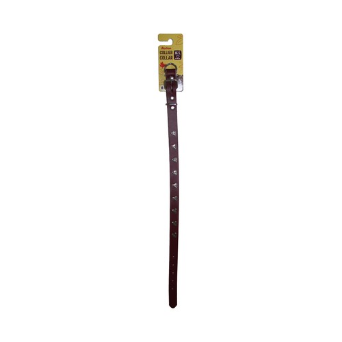 PRODUCTO ALCAMPO Collar (2 cm) de cuero y metal, de color rojo, para perros M - L (40 - 48 cm).