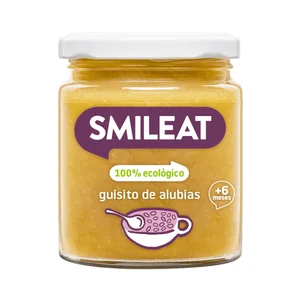 SMILEAT Tarrito de guisito de alubias, ecológico para bebés a partir de 6 meses 230 g.