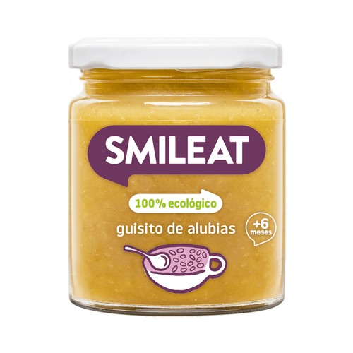 SMILEAT Tarrito de guisito de alubias, ecológico para bebés a partir de 6 meses 230 g.
