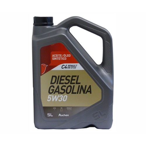 Aceite sintético para vehículos con motores de gasolina o diésel PRODUCTO ALCAMPO C4 RENAULT, 5 litros.