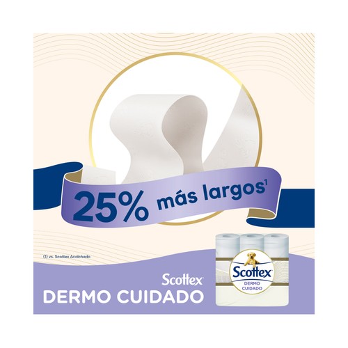 SCOTTEX Dermo cuidado  Papel higiénico pH neutro 6 rollos.