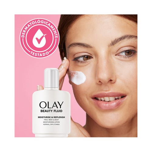 OLAY Loción hidratante y revitalizante para cara, cuello y escote, especial pieles sensibles 200 ml.