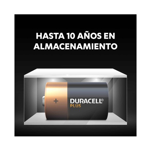 Pack de 2 pilas alcalinas D, LR20, 1,5V, DURACELL Plus.