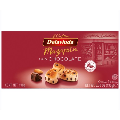 DELAVIUDA Mazapán de pepitas de chocolate 190 g.