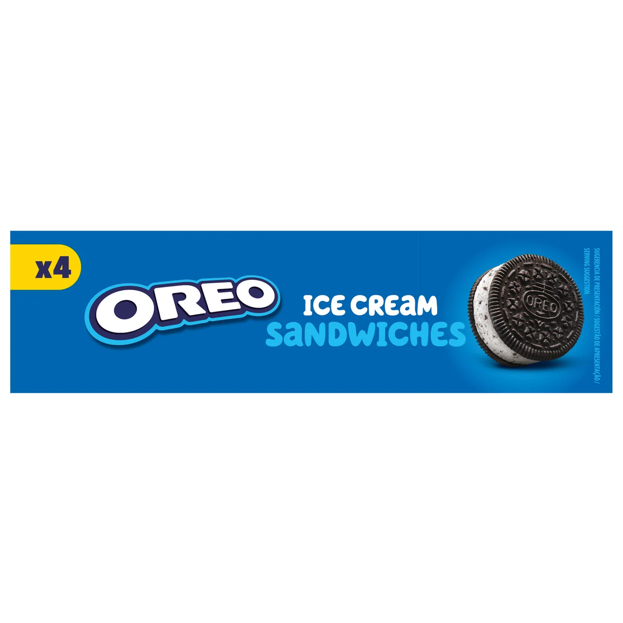 Sandwich de helado de vainilla con galletas y trocitos de galleta al cacao 4 x 110 ml.
