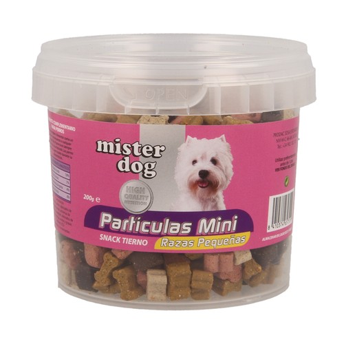 MISTER DOG Bocaditos sabor a carne tiernos para perros de talla pequeña MISTER DOG PARTÍCULAS MINI 200 gr.