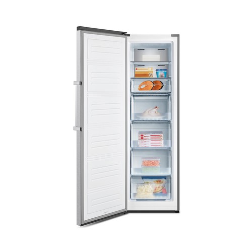 Congelador vertical HISENSE FV354N4BIE clasificación energética: E, H:185,5cm, A: 59,5cm, F: 65,1cm, capacidad total: 274L.