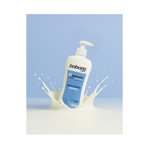 BABARIA Leche corporal (Body milk) con ácido Hialurónico para pieles secas 500 ml.